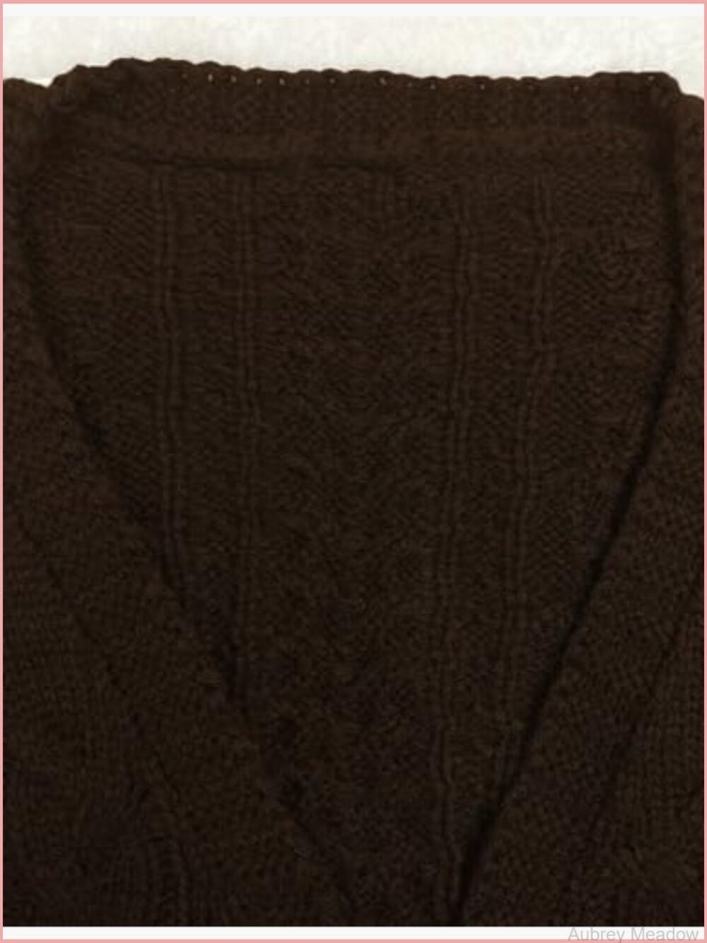 V Neck Cable Knit Cropped Cardigan Sweaters Cute Bow Tops - Picture 3 of 5
